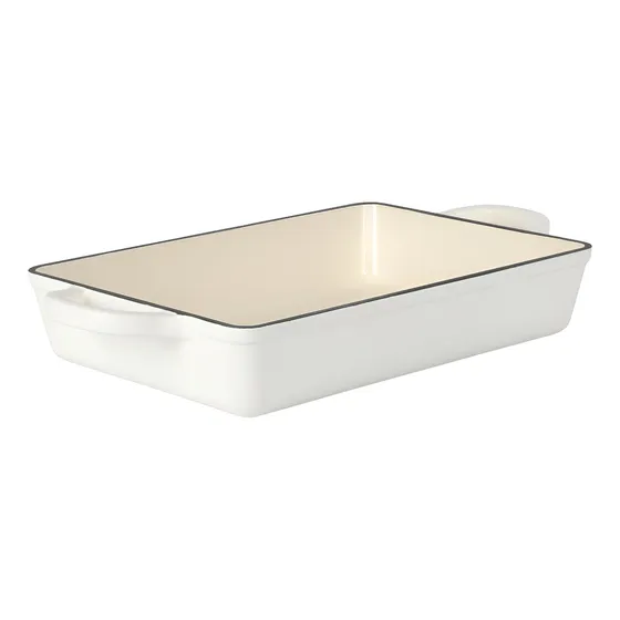 Sarten De Lasaña Crock Pot  De Hierro Fundido Blanco Mate