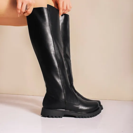 Botas Caña Alta Araquina De Mujer Cuero  Kenzo Plataforma
