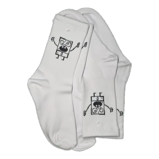 2 Pares De Calcetas / Calcetines Trazo Bob Esponja Unitalla