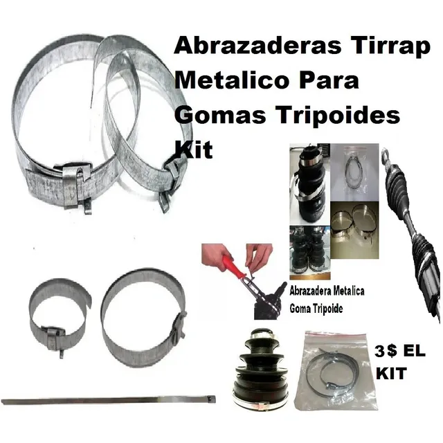Abrazaderas Tirrap Metálico Kit Para Gomas De Tripoide