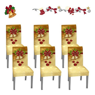 6 Fundas For Sillas, Asiento De Comedor, Decoración Navideñ 6 Fundas For Sillas, Asiento De Comedor, Decoración Navideñ
