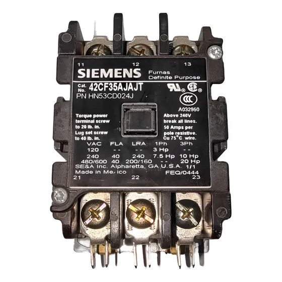 Contactor Tripolar 20hp 40a - Siemens 42cf35aj
