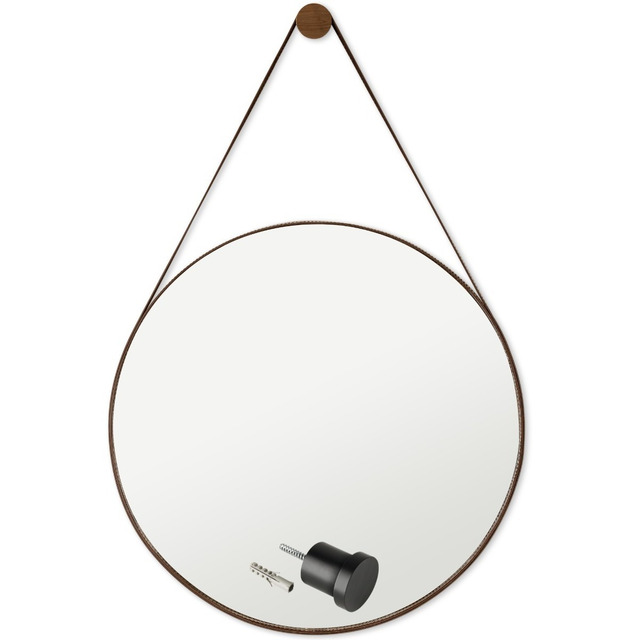 Espelho Redondo De Parede Rei Dos Vidros Escandinavo 60 Cm Couro Café Y Suporte Pino Preto Espelho Redondo De Parede Rei Dos Vidros Escandinavo 60 Cm Couro Café Y Suporte Pino Preto