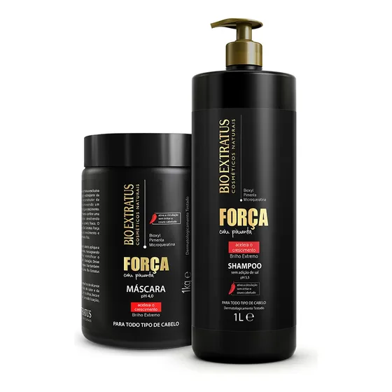 Kit Força (1l/kg) Shampoo E Máscara Bio Extratus