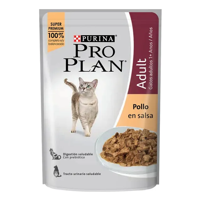 Pro Plan Gatos Adultos Pollo Salsa 85grs X 15 Unidades