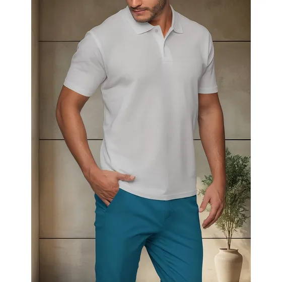 Kit 4 Camisas Gola Polo Lisa Malha Piquet Algodao Poliester 