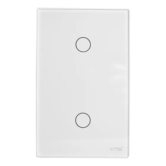 Interruptor Touch Doble Link Iot Vta+ Smart Home Color Blanco