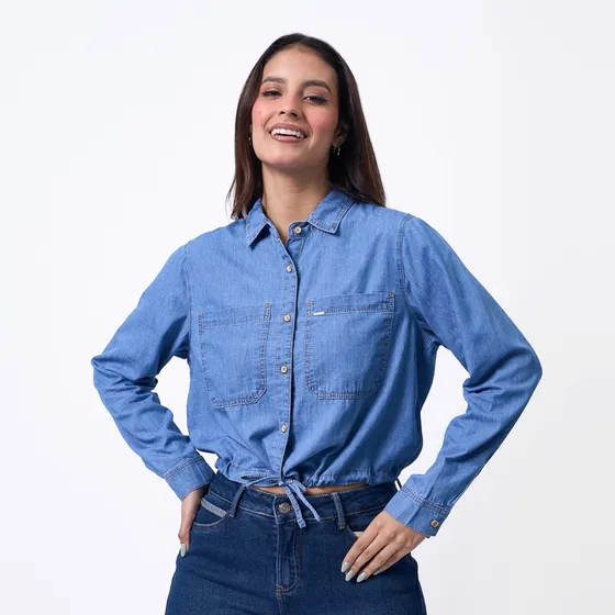 Blusa Fi24/ginette Denim Camisero Bio Light