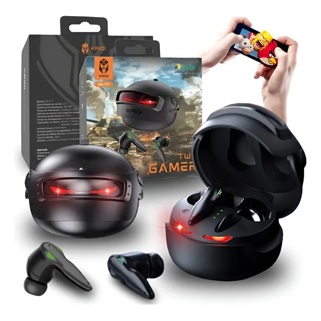 Fone Sem Fio Kaidi Rs37 Capacete Gamer Bluetooth E Wireless