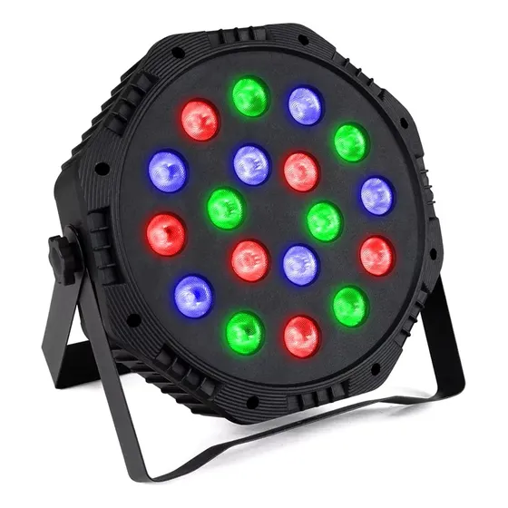 Cañon De Leds Rgb Audioritmico 18x1w Luces De Navidad Fiesta