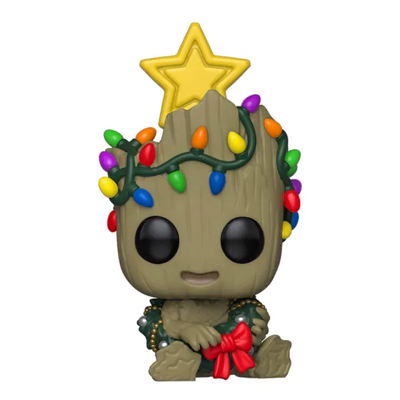 Funko Pop! Maravilla: Vacaciones - Groot Con Corona, Multico