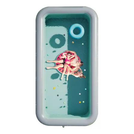 Jerzou Piscina Inflable Familiar 1885l + Hinchador Eléctrico Inalámbrico 300×175×60cm Con Anillo De Natación/juguete Apto Para 8 Adultos Y Niños
