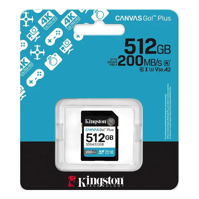 Arjeta Memoria Sd Kingston Canvas Go Plus 512gb P/camara