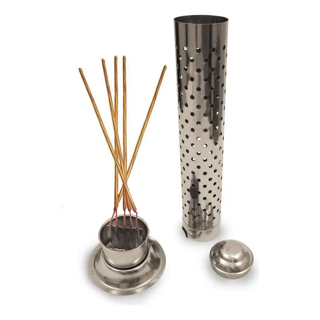 Soporte Acero Inoxidable Para Incienso Forma Torre Interior