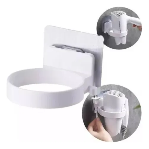 Soporte Para Secador De Pelo A La Pared Baño Autoadhesivo