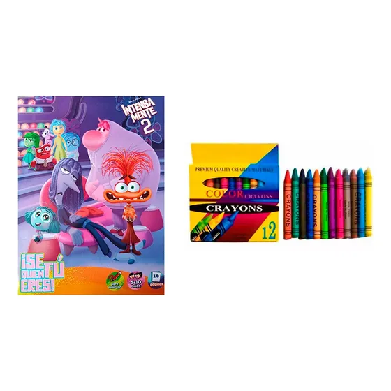 20 Libros Para Colorear Y 20 Cajitas Crayones Intensamente