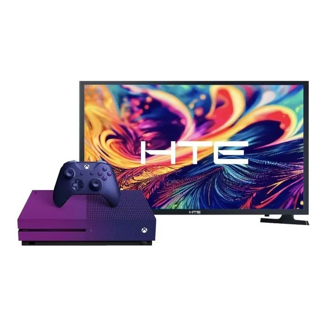 Combo Xbox One S 1tb 4k + Smart Tv Hte 50 4k Mercadotechno Color Violeta