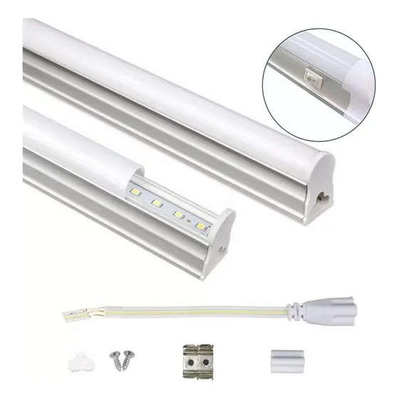 Tubo Luz Led Fino T5 Soporte Integrado 18w 120cm Chiaro Luz Blanco Frío