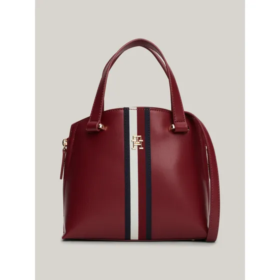 Bandolera Tote Modern Monogram Rojo Tommy Hilfiger Color Burdeo