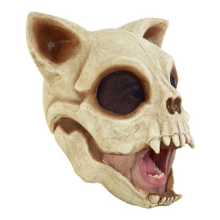 Máscara De Cráneo De Gato Cat Skull Para Halloween Ghoulish Color Beige Máscara De Cráneo De Gato Cat Skull Para Halloween Ghoulish Color Beige