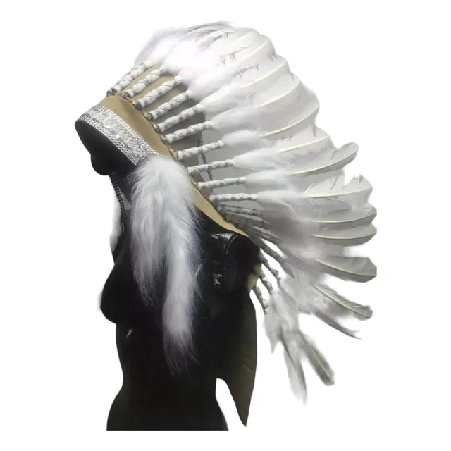 Vincha Penacho Indio Nativo Americano De Plumas Con S.strass