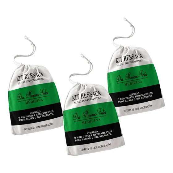 70 Kit Ressaca Personalizado Saquinho 12cmx9cm