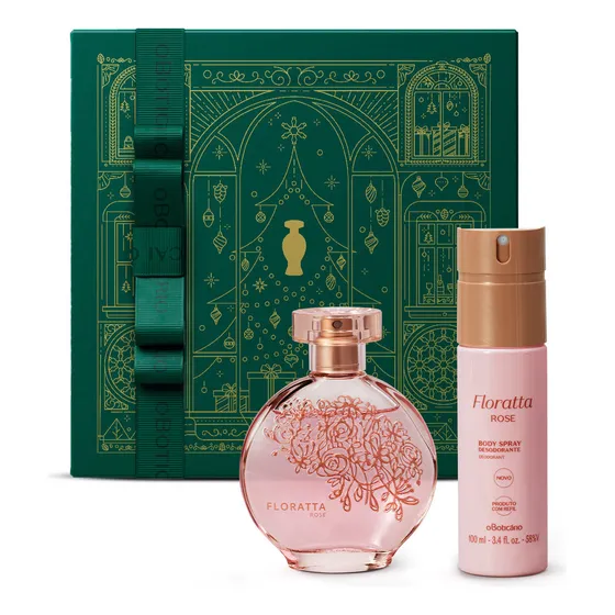Presente Floratta Rose: Colônia 75ml + Body Spray 100ml + Caixa Presenteável