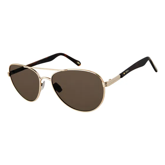Lentes Fossil Outlook X80087 Color Dorado Color De La Lente Marrón