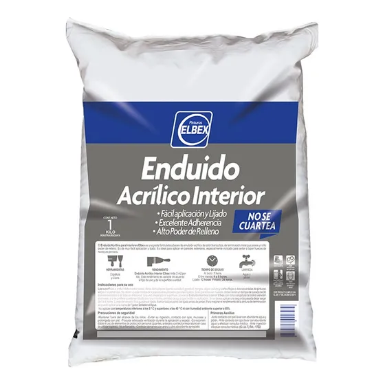 18k Enduido Plástico Para Interior Interiores Elbex O Belco
