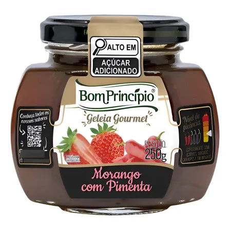 Geleia Gourmet De Morango Com Pimenta 250g Bom Princípio