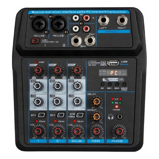 Consola Protable Mini Mixer Audio Dj Con Tarjeta De Sonido Consola Protable Mini Mixer Audio Dj Con Tarjeta De Sonido