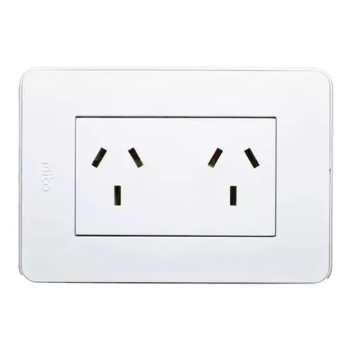 Llave De Luz Tomacorriente Doble Un Modulo 10a Jeluz Mito Color Blanco