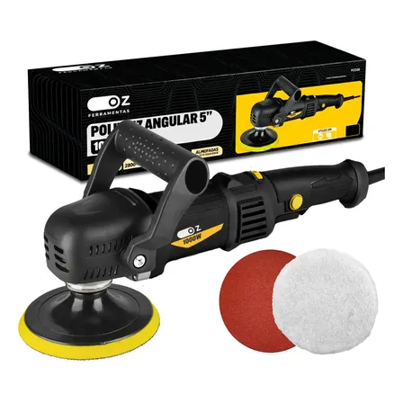 Politriz Angular Automotiva 5 Polegadas Velocidade Variável De Mão 1000w Pz1200 Oz Preto 127v