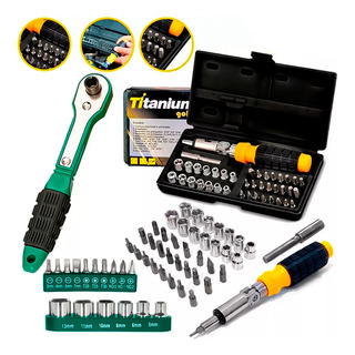 Kit Jogo De Ferramentas 57 Pçs C/ Catraca + Soquete Bits Kit Jogo De Ferramentas 57 Pçs C/ Catraca + Soquete Bits