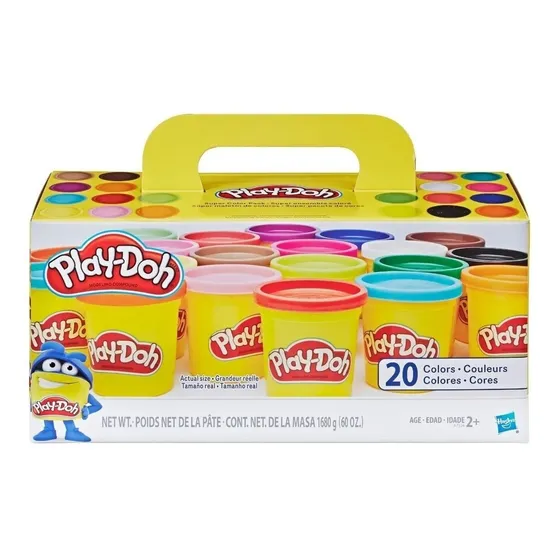 Set De Masas Súper Maletín De Colores 20 Potes + 2 Años Play-doh