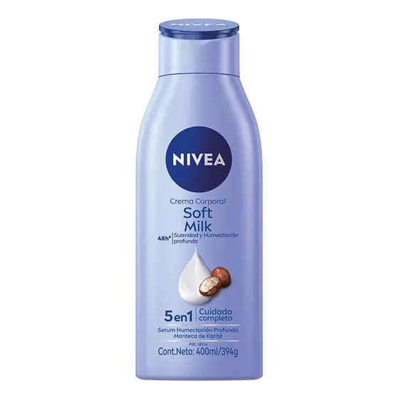 Crema Nivea 5 En 1 Soft Milk Con Karite 48h Piel Seca 220ml