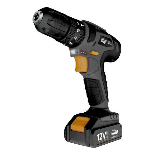 Parafusadeira E Furadeira Com Impacto Wap Bpfi 12k4 Com Led De Iluminação Maleta Cinza 127/220v 50/60 Hz