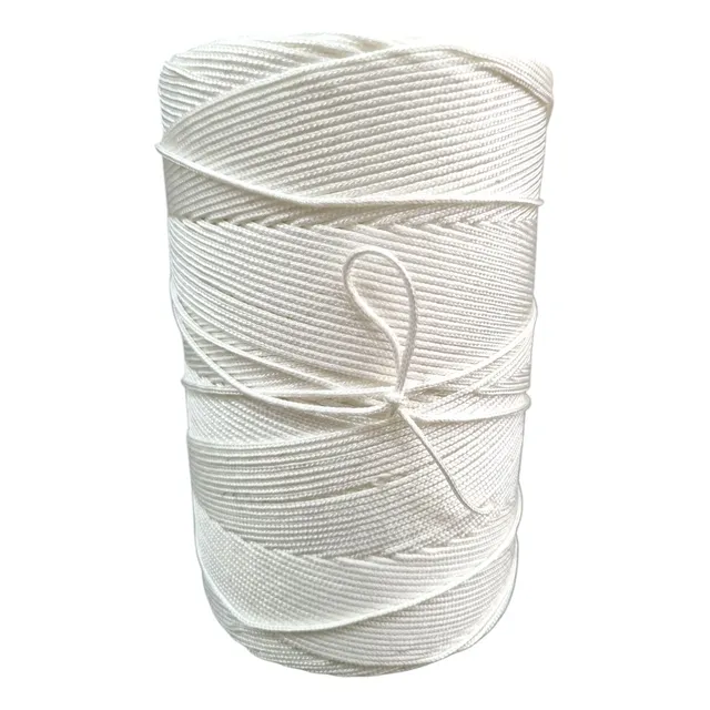 Corda Poliéster Trançada Branca 2,5mm - Rolo De 1kg - 200 Mt
