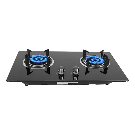 Cocina Empotrable 2 Quemadores Gas Tope Vidrio Negro