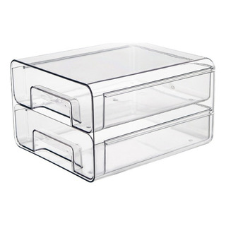 Organizador Multiusos Para Hogar 2 Cajones Para Alimentos Color Transparente Organizador Multiusos Para Hogar 2 Cajones Para Alimentos Color Transparente