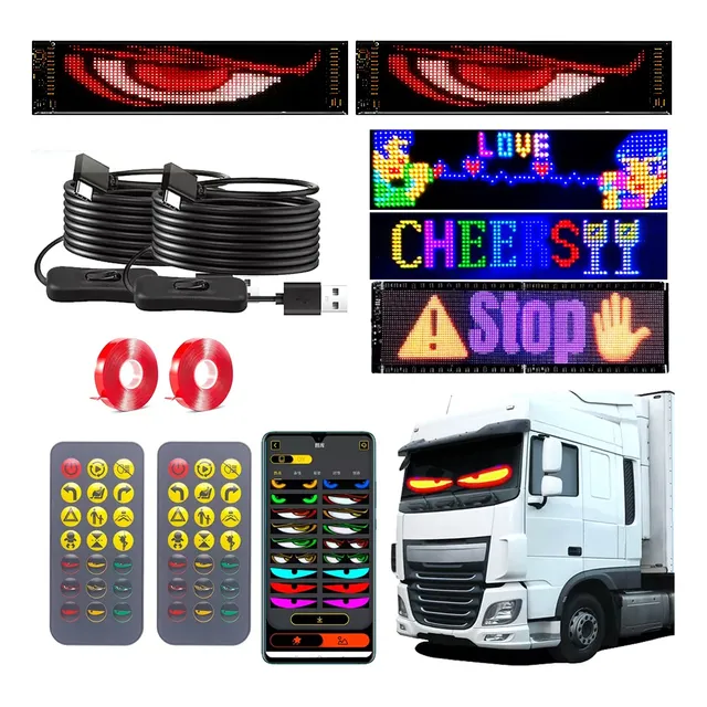 2 Piezas De Pantalla Led Con Luz Devil Eyes (12x59.5cm)
