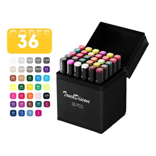 Conjunto Canetas Marcador Canetinha Ponta Dupla 36 Cores Kit Conjunto Canetas Marcador Canetinha Ponta Dupla 36 Cores Kit