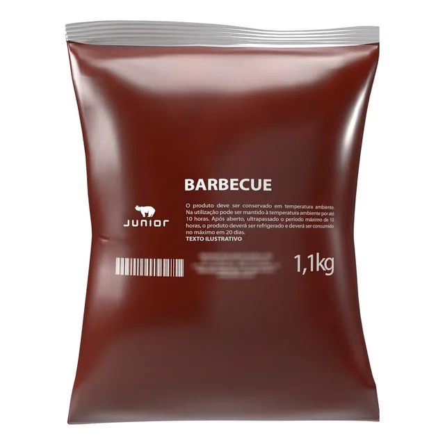 Molho Barbecue Junior 1,1kg Defumado Churrasco Lanches Pouch