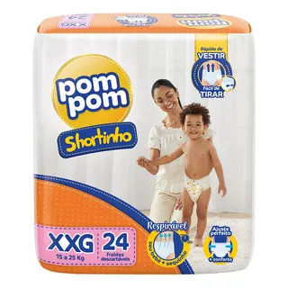 Fralda Pom Pom Shortinho Jumbo Xxg 24 Unidades Fralda Pom Pom Shortinho Jumbo Xxg 24 Unidades