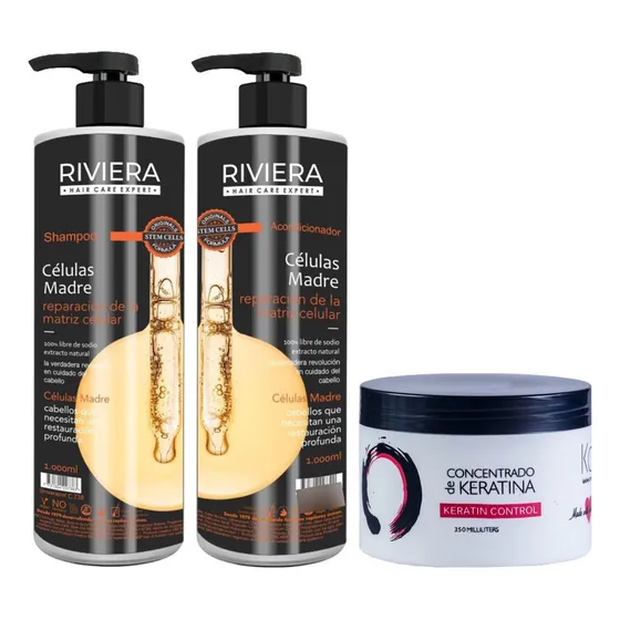 Shampoo Sin Sal Riviera Células Madres 1l + Acondicionador S