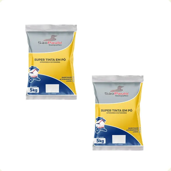 Kit 2 Tinta Em Pó Super Cor Branca Lavável 5kg Sampaflex