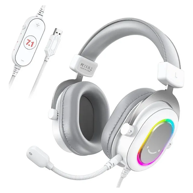 Auricular Fifine H6 White Color Blanco Luz Rgb Blanco