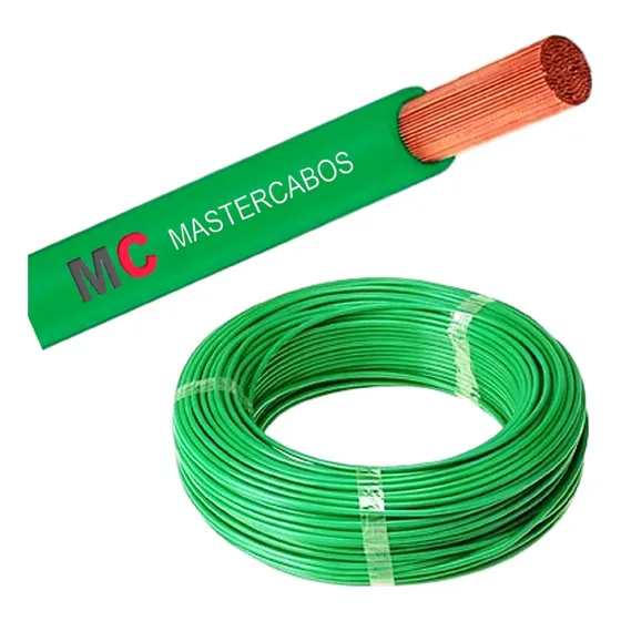 Cabo Fio Elétrico Flexível 16 Mm 750 V Pvc 70ºc Verde  100 M