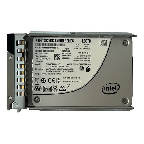 interno Intel D3-S4510 Series SSDSC2KB038T801 3.84TB prateado