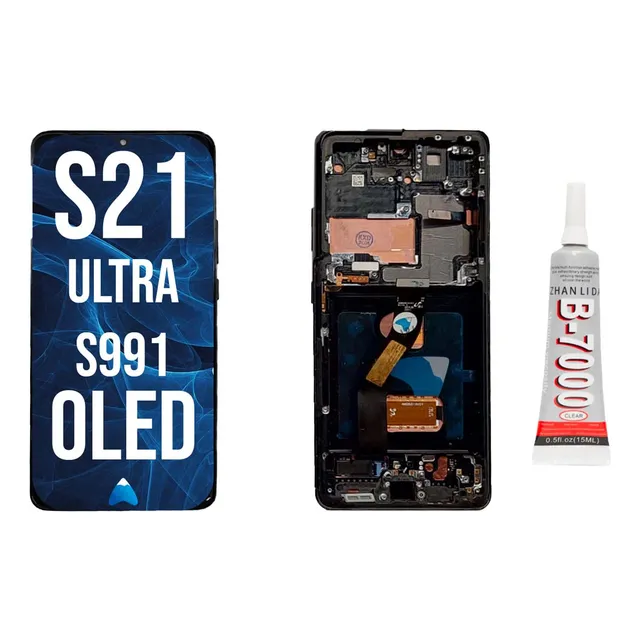 Modulo Pantalla S21 Ultra G998 Con Marco Oled + Pegamento